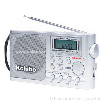 FM Radio, FM/MW/SW1-9 11 Band Receiver with MP3 Audio Files on SD card and U-disk Can be Played